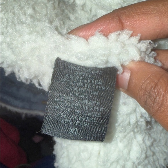 Joujou Jacket - Denim Blue Jeans Jacket Sherpa Lined - Size XL - Picture 6 of 6